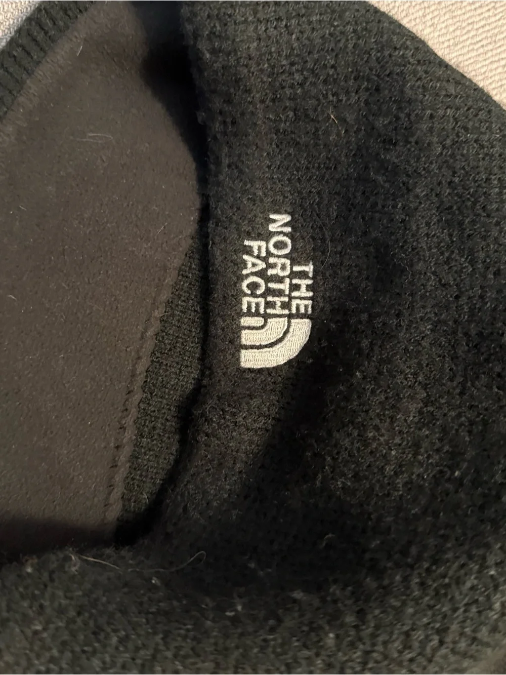 The North Face Black Beanie with White Logo